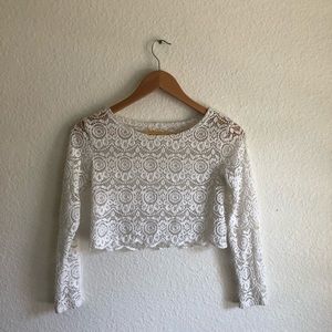 Long sleeve lace top